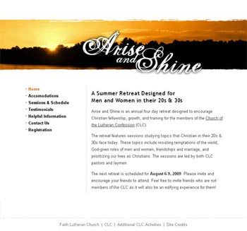 Arise & Shine Retreat - Screenshot