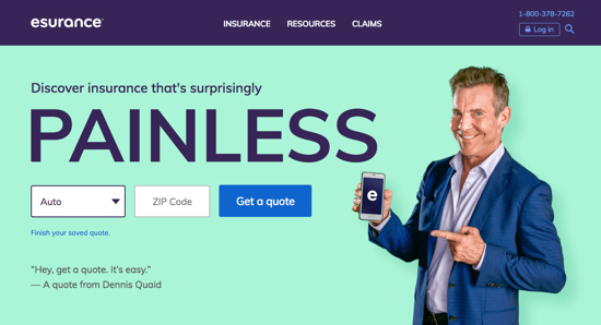 screenshot of esurance.com
